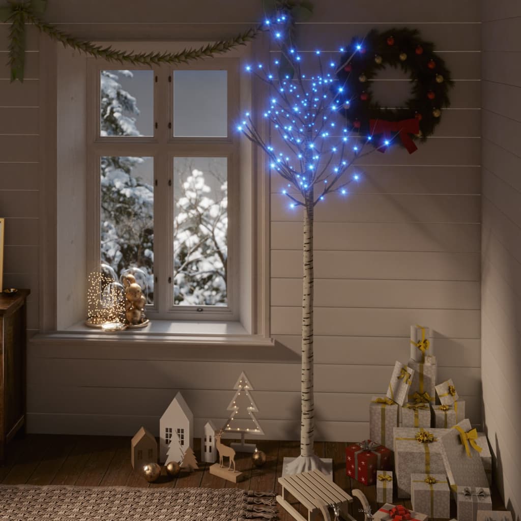 vidaXL Ziemassvētku koks, 180 LED, zila gaisma, 1,8 m