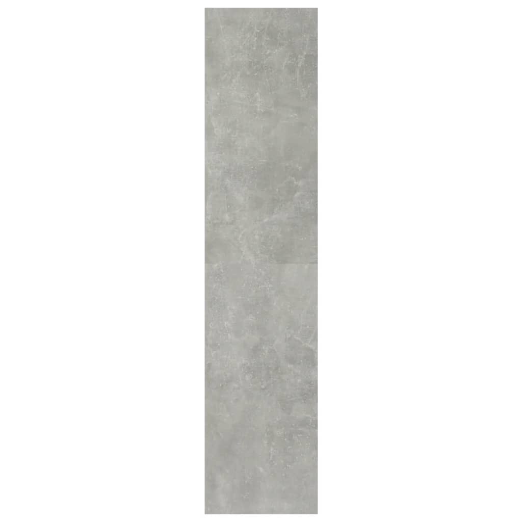 vidaXL grāmatu plaukts, aizslietnis, betona pelēks, 100x30x135 cm