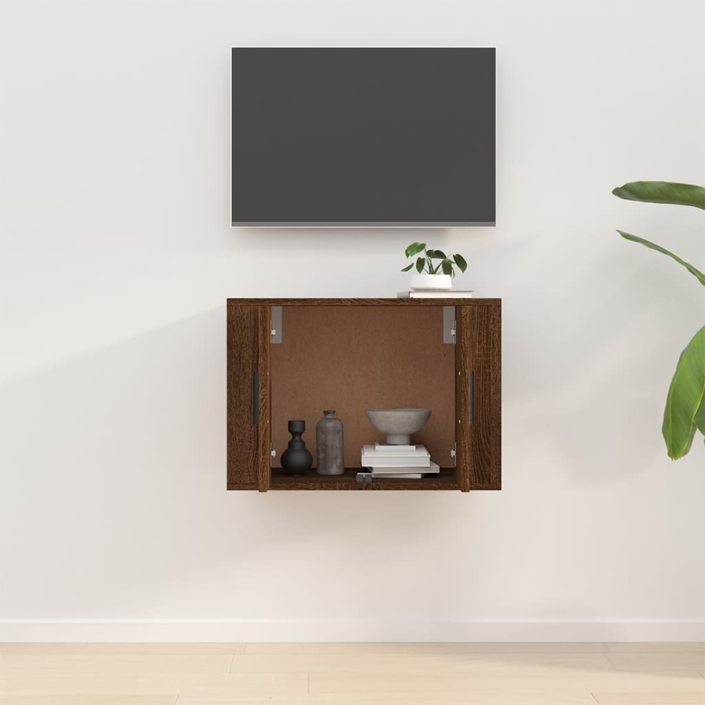 vidaXL sienas TV skapītis, brūna ozolkoka krāsa, 57x34,5x40 cm