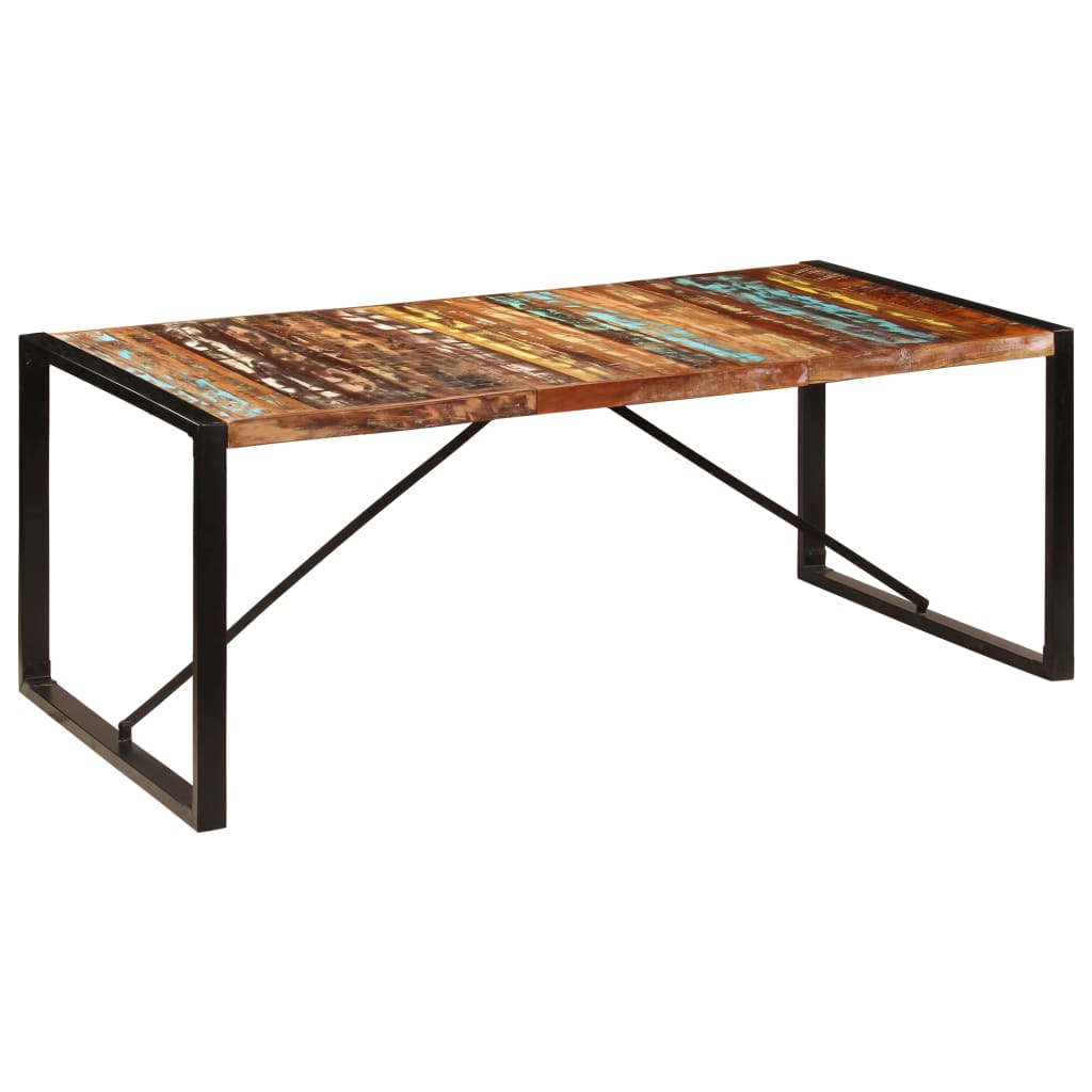 vidaXL virtuves galds, 200x100x75 cm, pārstrādāts masīvkoks