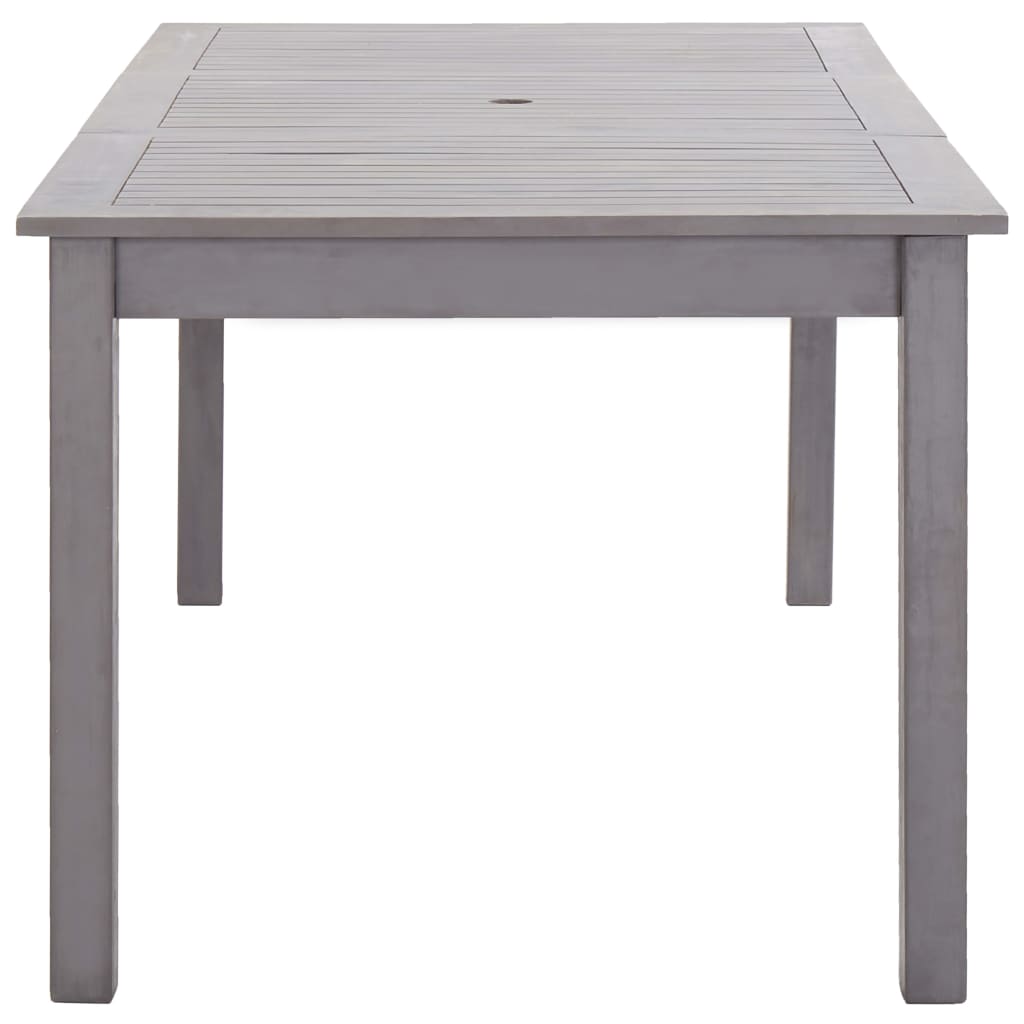 vidaXL dārza galds, pelēks, 200x90x74 cm, akācijas masīvkoks