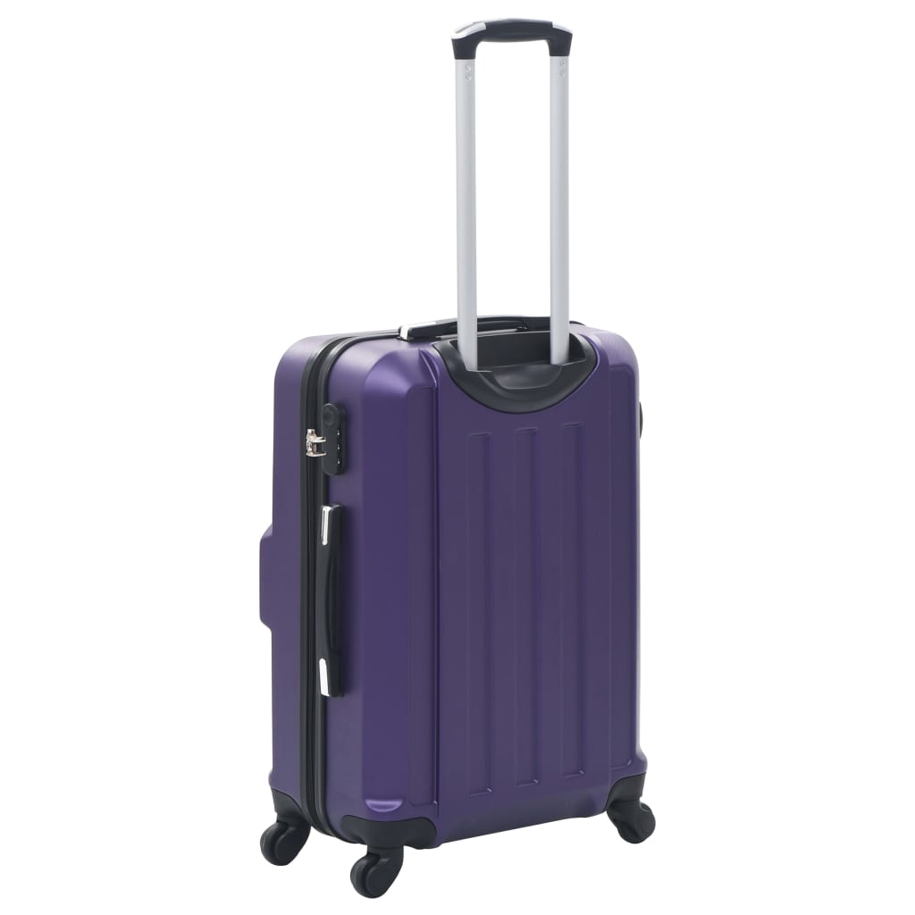 vidaXL cieto koferu komplekts, 3 gab., ABS, violets