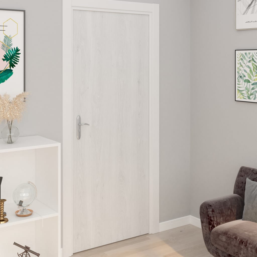 vidaXL durvju līmplēves, 4 gab., 210x90 cm, balta koka dizains, PVC