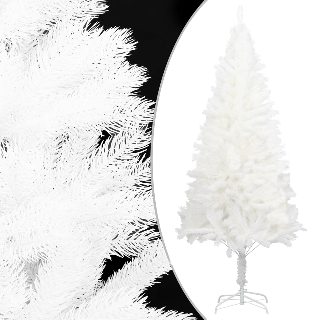 vidaXL izgaismota Ziemassvētku egle, balta, 240 cm