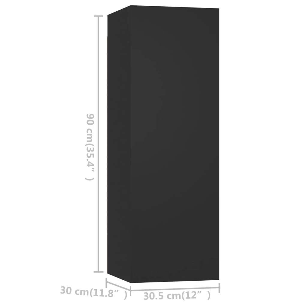 vidaXL 10-daļīgs TV skapīšu komplekts, melns, skaidu plāksne