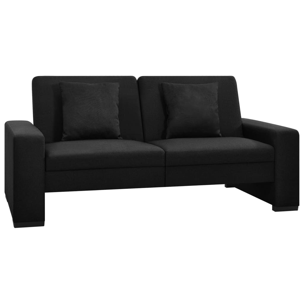 vidaXL izvelkams dīvāns, melns audums