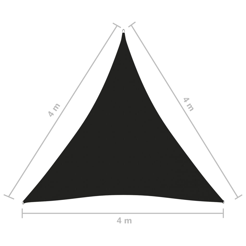 vidaXL saulessargs, 4x4x4 m, trijstūra forma, melns oksforda audums