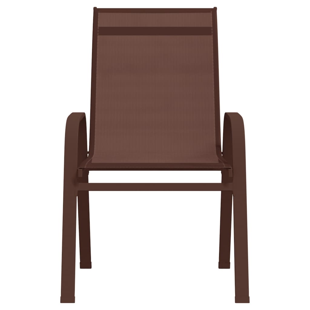vidaXL dārza krēsli, 6 gab., tekstilēns, brūni