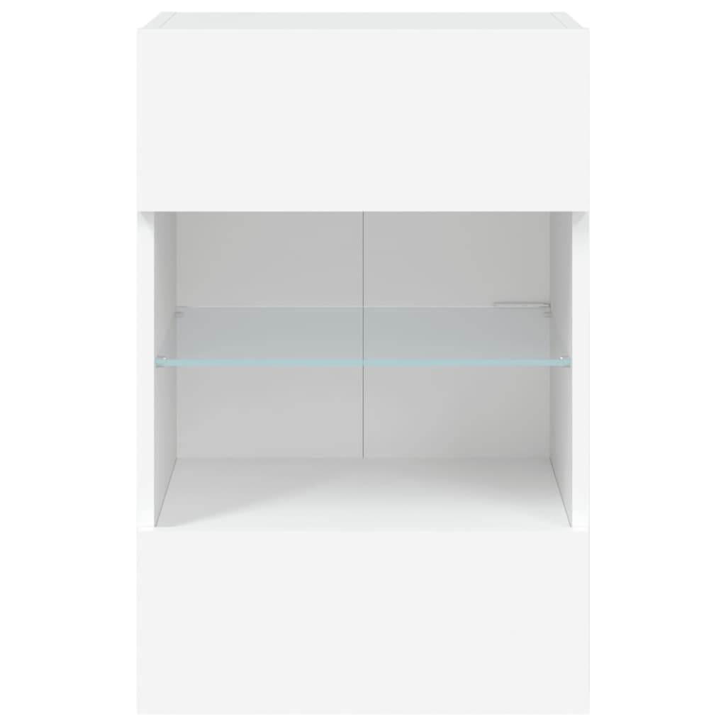 vidaXL TV galdiņi ar LED lampiņām, 2 gab., balti, 40x30x60,5 cm