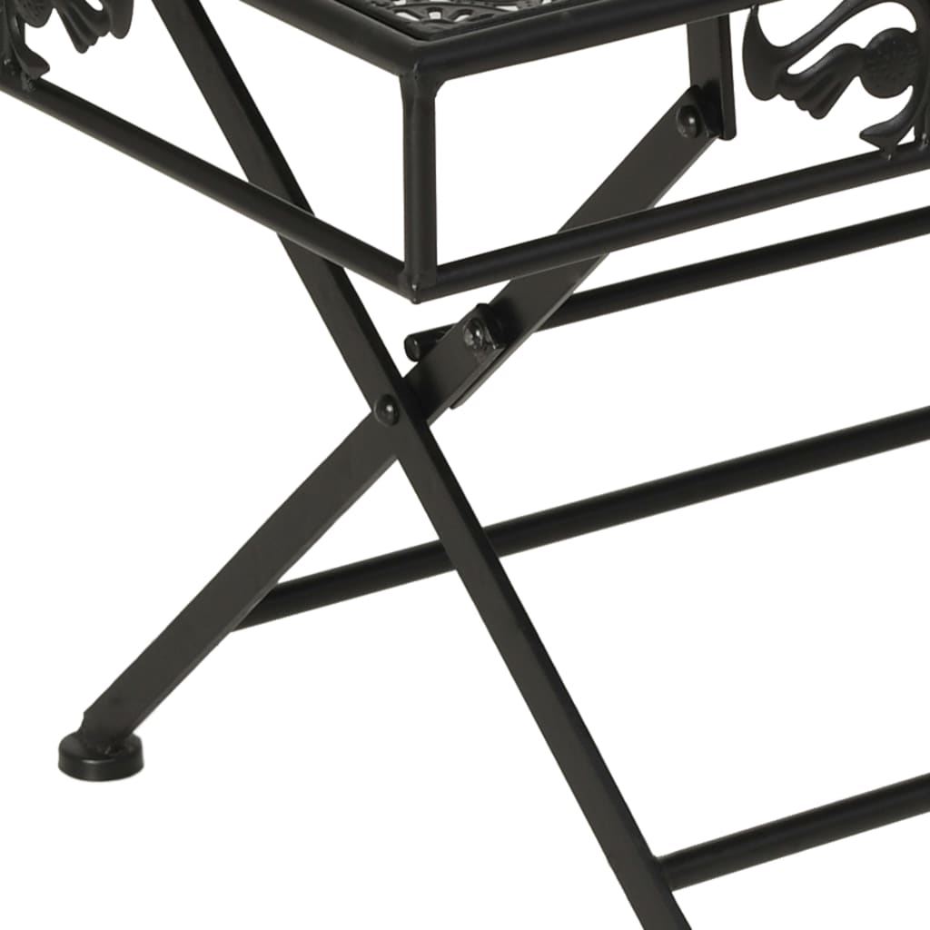 vidaXL saliekams kafijas galdiņš, 100x50x45 cm, melns metāls