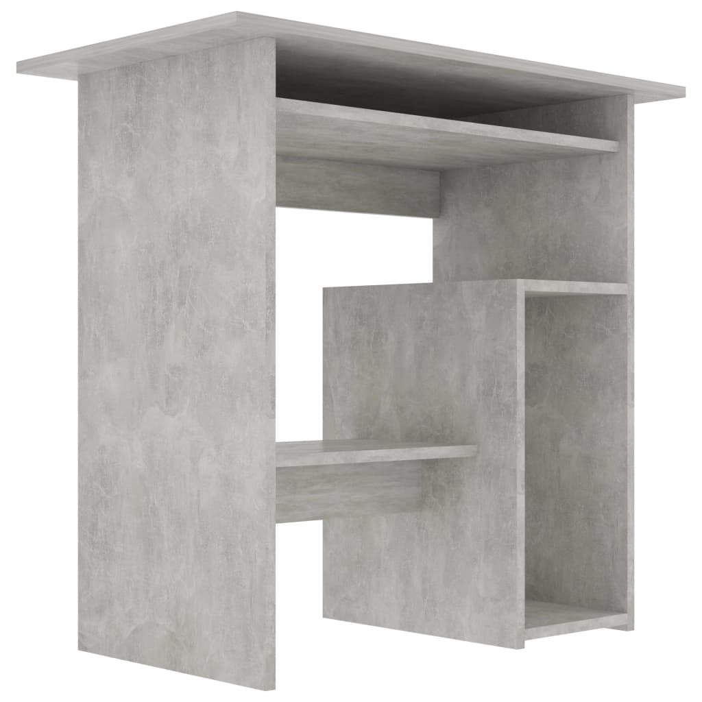 vidaXL rakstāmgalds, betona pelēks, 80x45x74 cm, skaidu plāksne