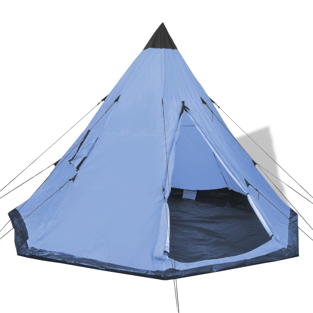 vidaXL telts 4 personām, zilā krāsā