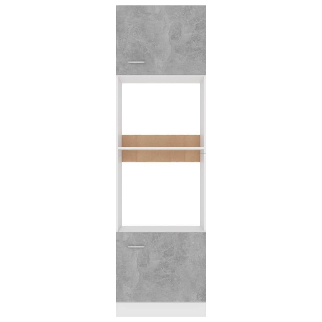 vidaXL mikroviļņu krāsns skapītis, betona pelēks, 60x57x207 cm