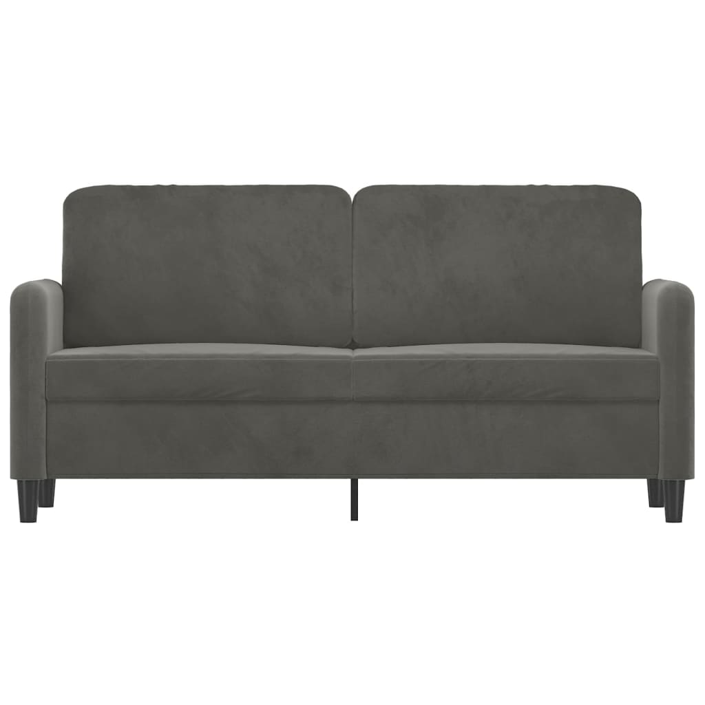 vidaXL divvietīgs dīvāns, tumši pelēks, 140 cm, samts