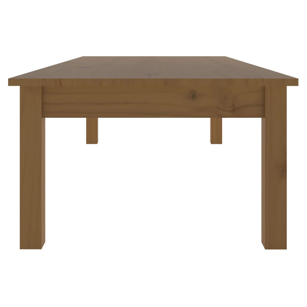 vidaXL kafijas galdiņš, medus brūns, 110x50x30 cm, priedes masīvkoks