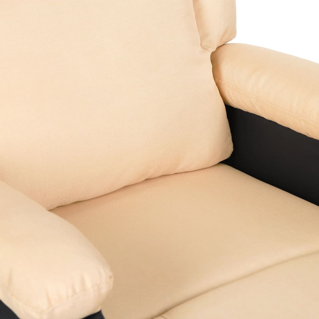 vidaXL elektrisks TV krēsls, krēmkrāsas, mākslīgā āda un audums