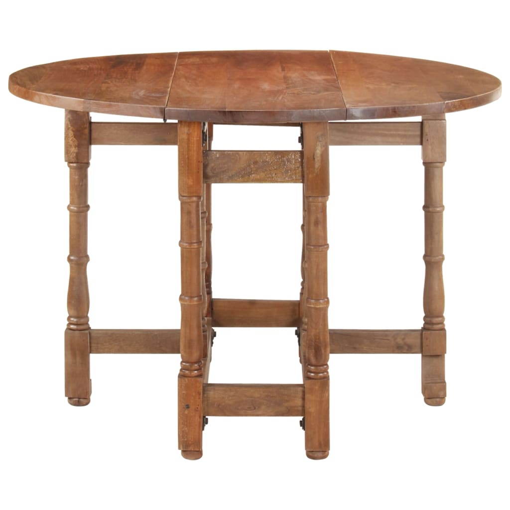 vidaXL virtuves galds, apaļš, 110x76 cm, mango masīvkoks