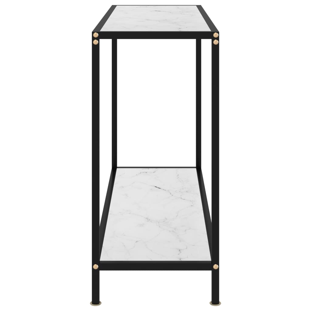 vidaXL konsoles galdiņš, balts, 100x35x75 cm, rūdīts stikls