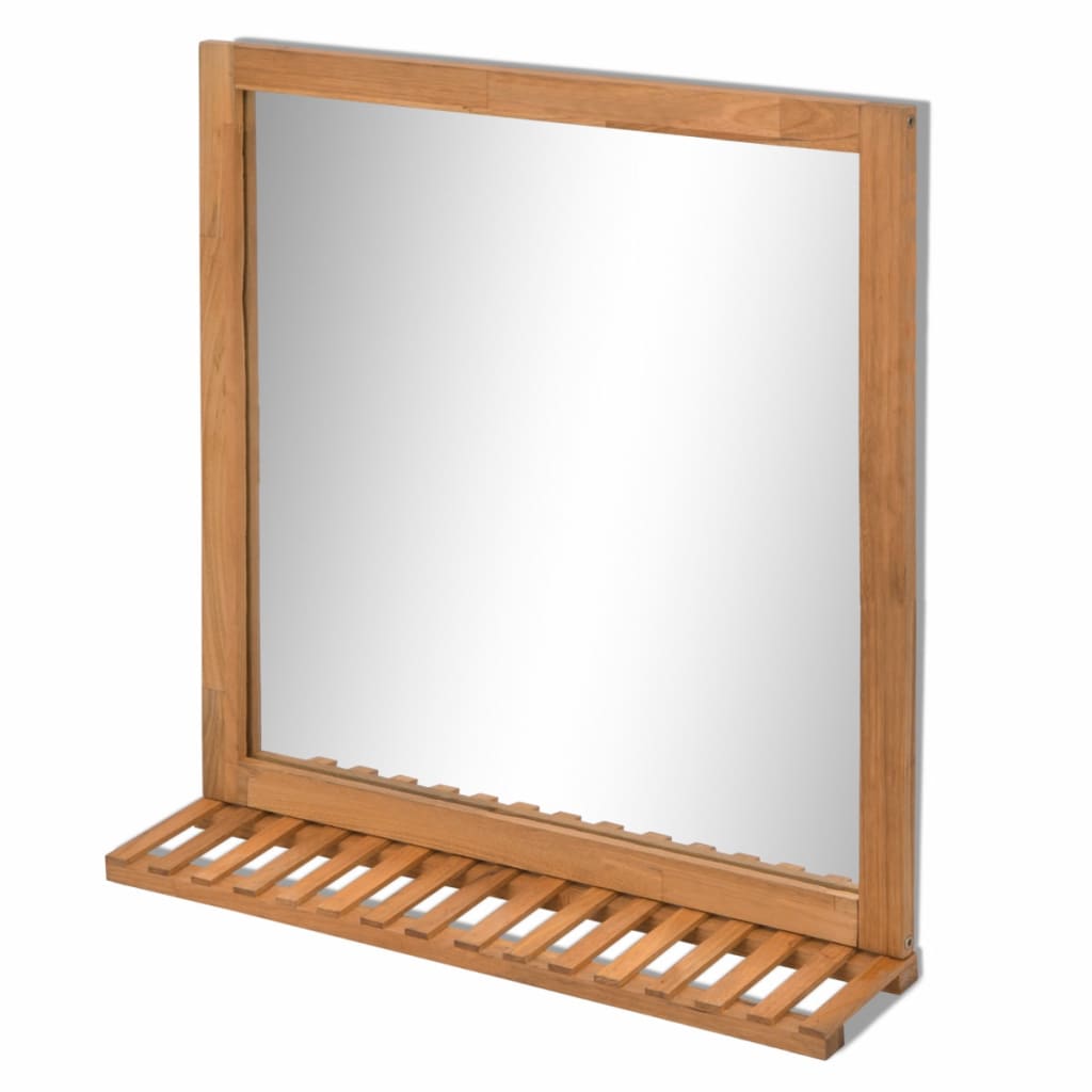 vidaXL vannasistabas spogulis, 60x63 cm, valriekstu masīvkoks