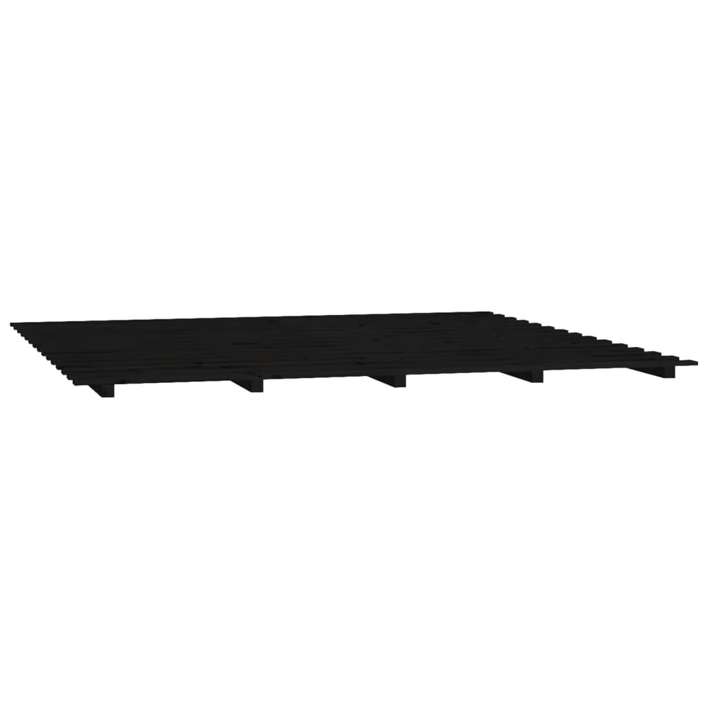 vidaXL gultas rāmis, melns, 180x200 cm, priedes masīvkoks