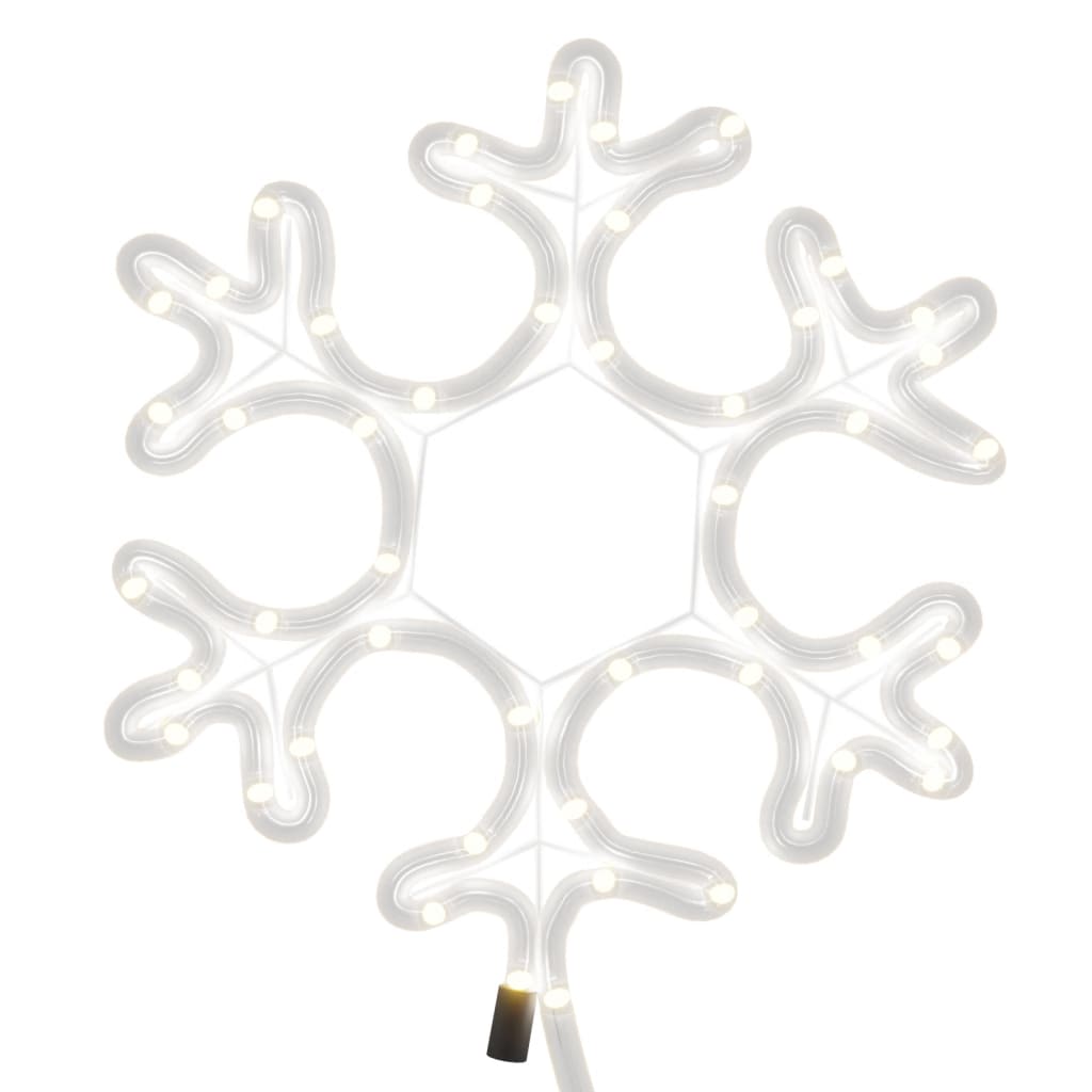 vidaXL Ziemassvētku sniegpārslas figūras, 3 gab., baltas LED, 27x27 cm