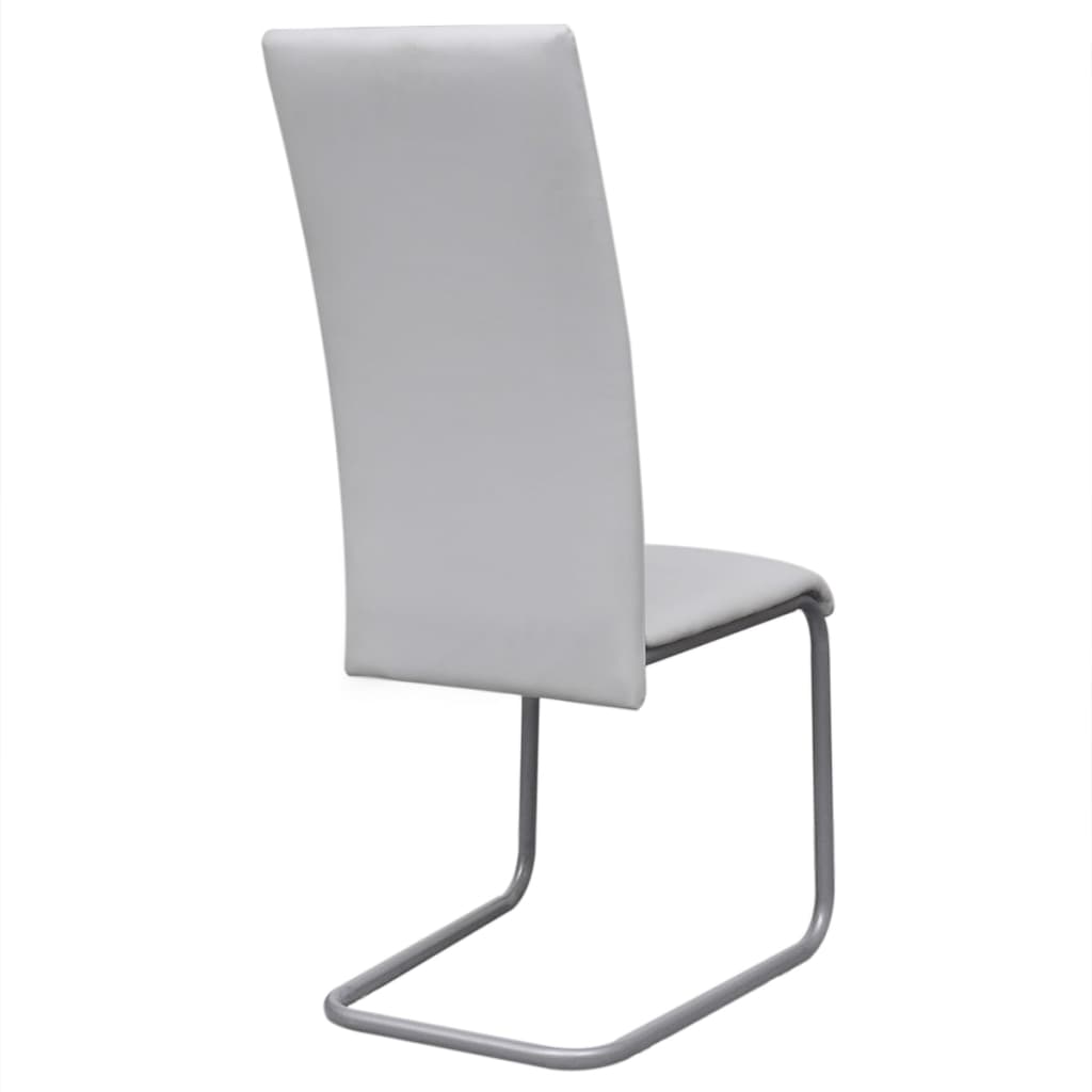 vidaXL konsoles virtuves krēsli, 2 gab., balta mākslīgā āda