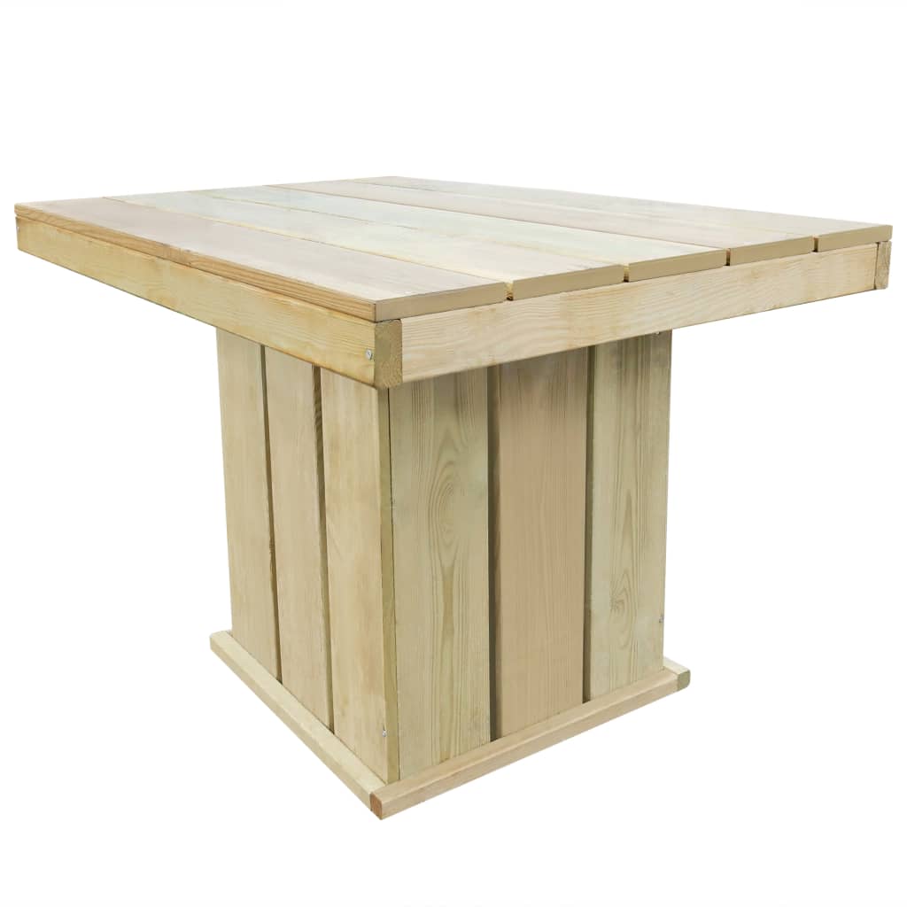 vidaXL dārza galds, 110x75x74 cm, impregnēts priedes koks