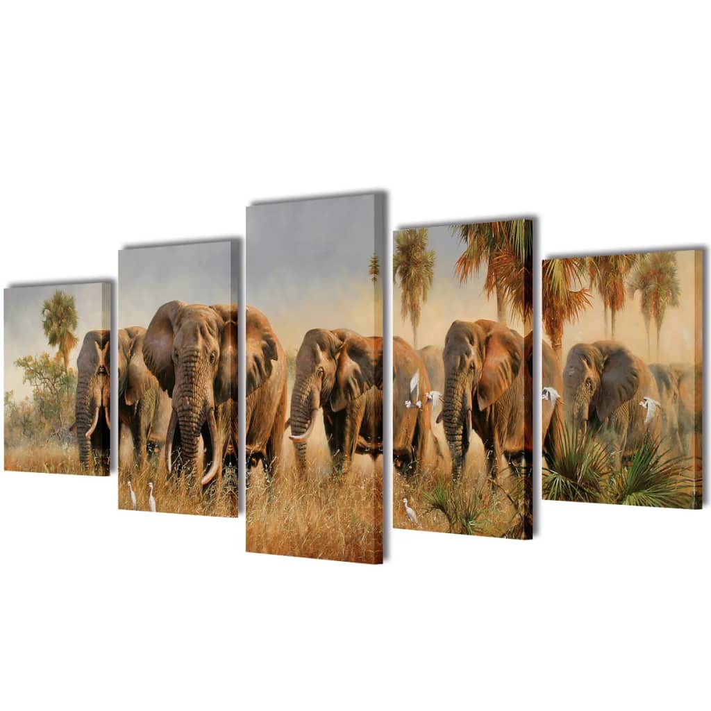 Modulārā Foto Glezna Ziloņi 200 x 100 cm