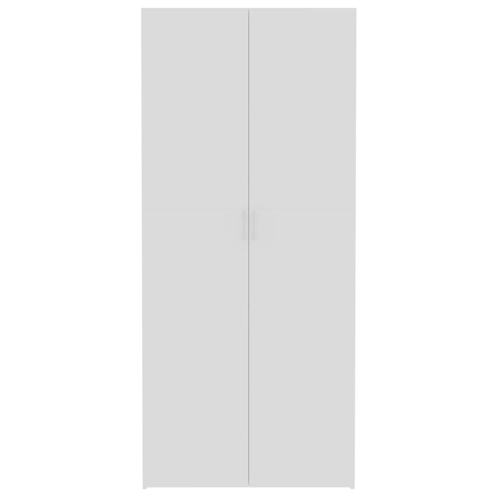 vidaXL skapis, 80x35,5x180 cm, kokskaidu plāksne, balts