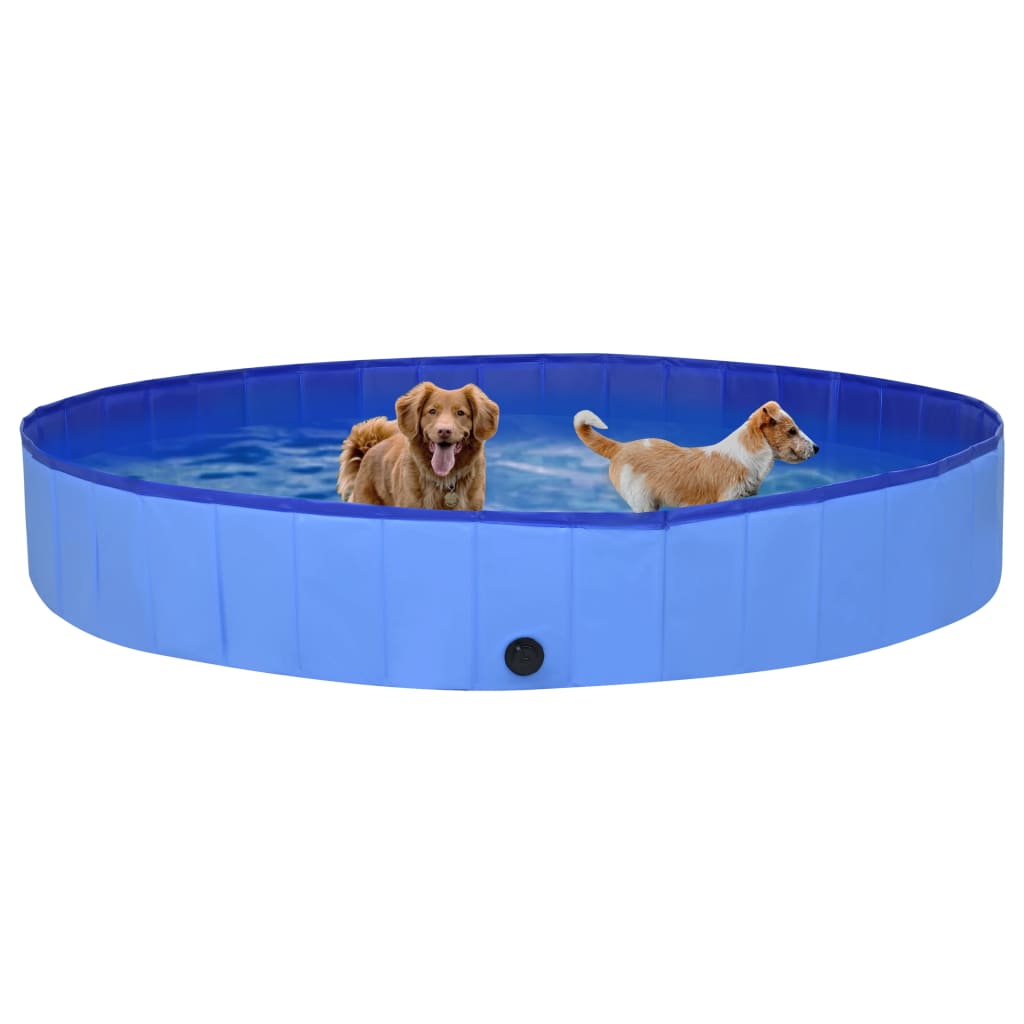 vidaXL suņu baseins, salokāms, zils, 300x40 cm, PVC