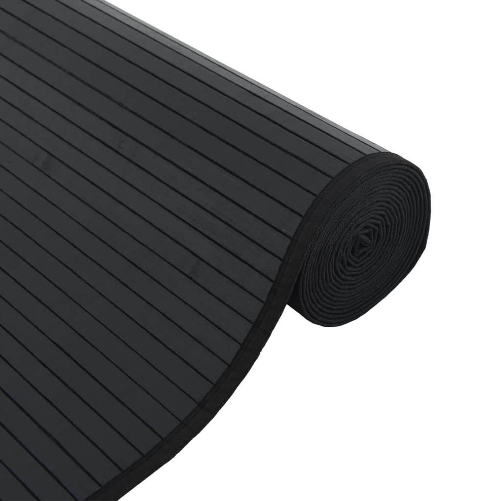 vidaXL paklājs, taisnstūra forma, melns, 100x500 cm, bambuss