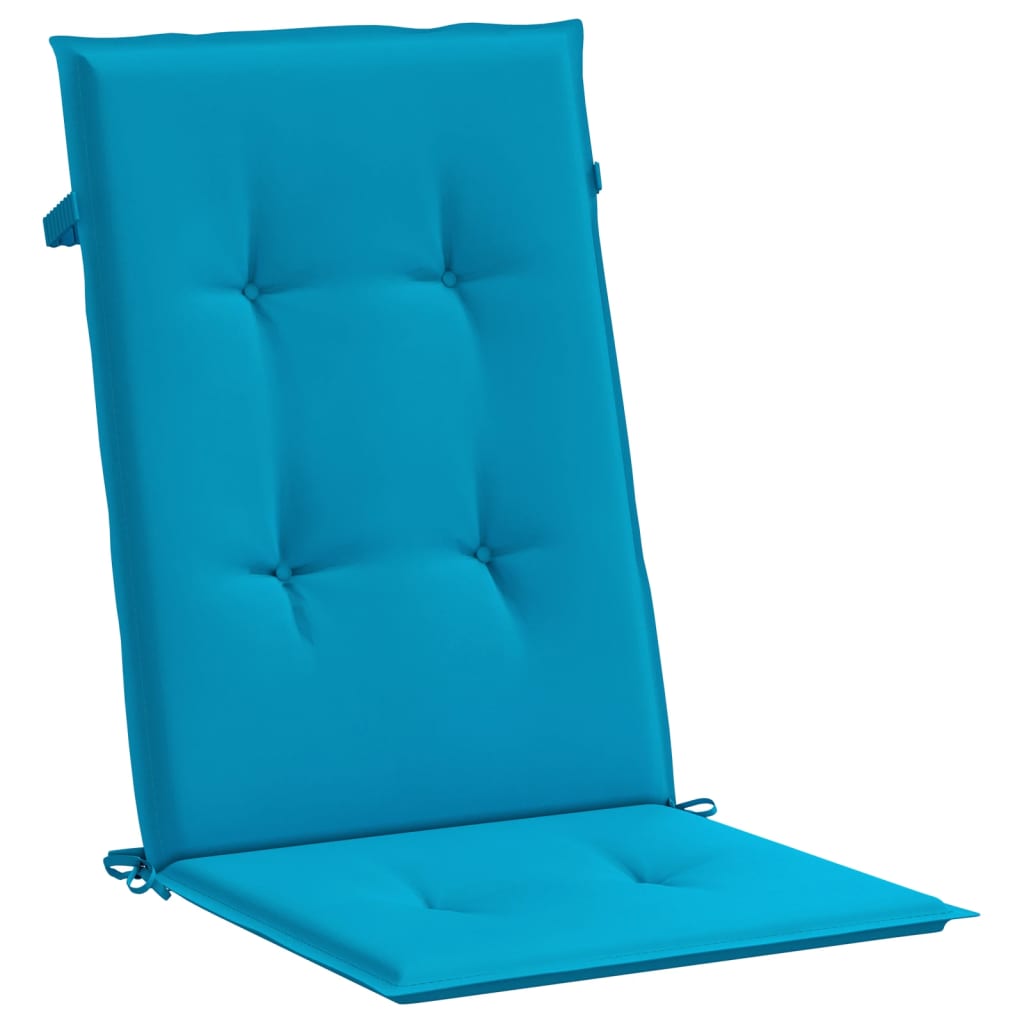 vidaXL dārza krēslu spilveni, 4 gab., zili, 120x50x3 cm, audums