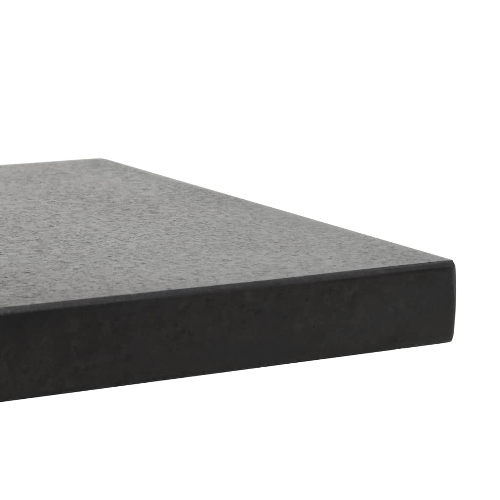 vidaXL saulessarga pamatne, melna, granīts, 28,5 kg, kvadrāta forma
