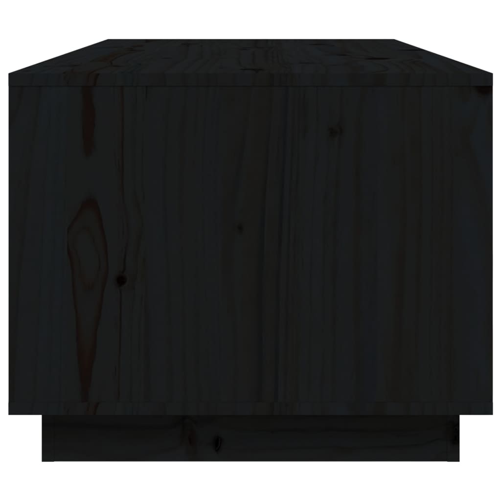 vidaXL kafijas galdiņš, melns, 100x50x41 cm, priedes masīvkoks