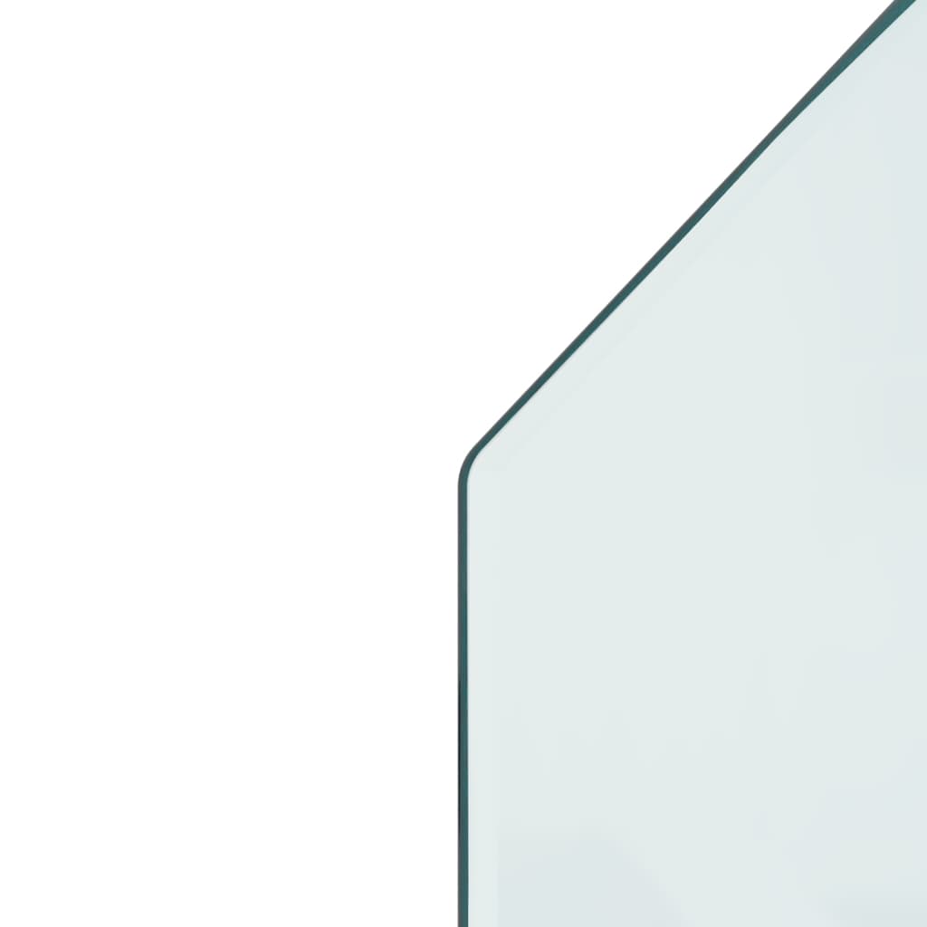 vidaXL kamīna plāksne, sešstūra forma, stikls, 120x50 cm