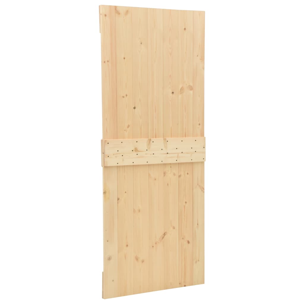 vidaXL bīdāmās durvis ar stiprinājumiem, 100x210 cm, priedes koks