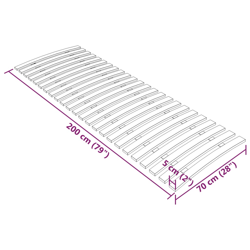 vidaXL gultas redeles, 24 līstītes, 70x200 cm