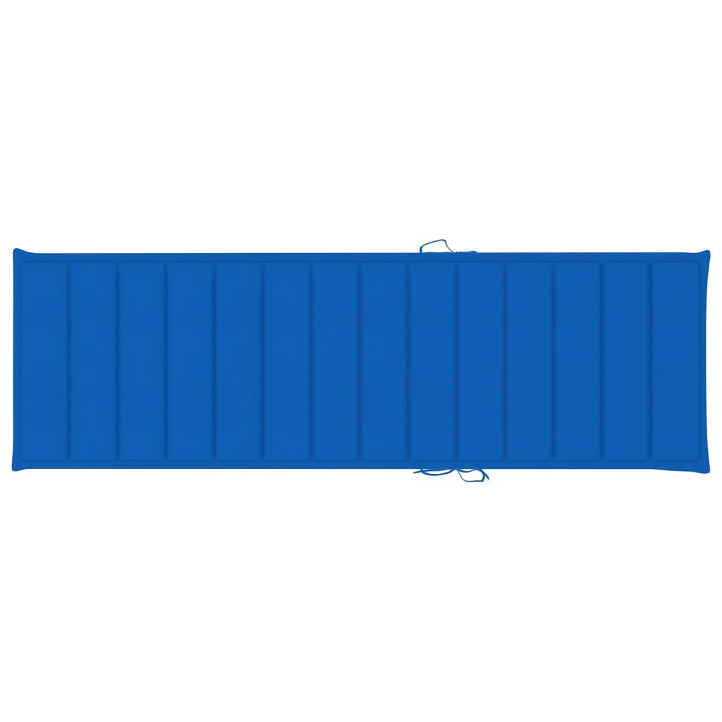 vidaXL divvietīgs sauļošanās zvilnis, koši zili matrači, priede
