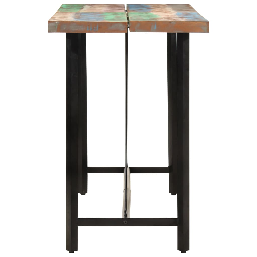 vidaXL bāra galds, 150x70x107 cm, pārstrādāts masīvkoks un dzelzs