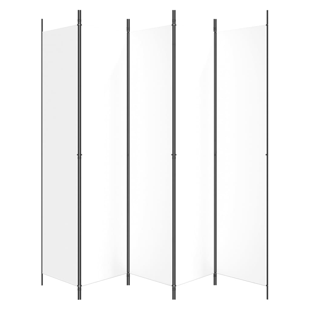 vidaXL 5-paneļu istabas aizslietnis, 250x220 cm, balts audums