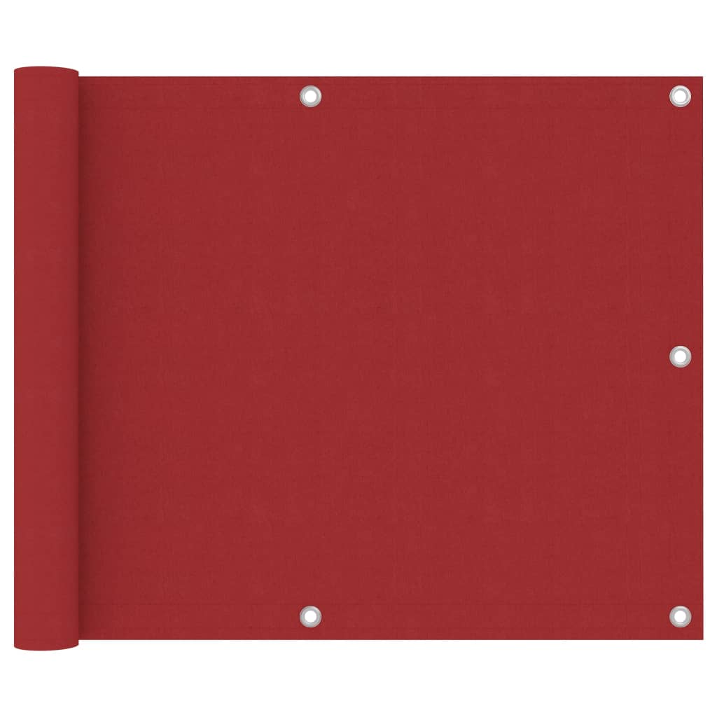 vidaXL balkona aizslietnis, 75x300 cm, sarkans audums