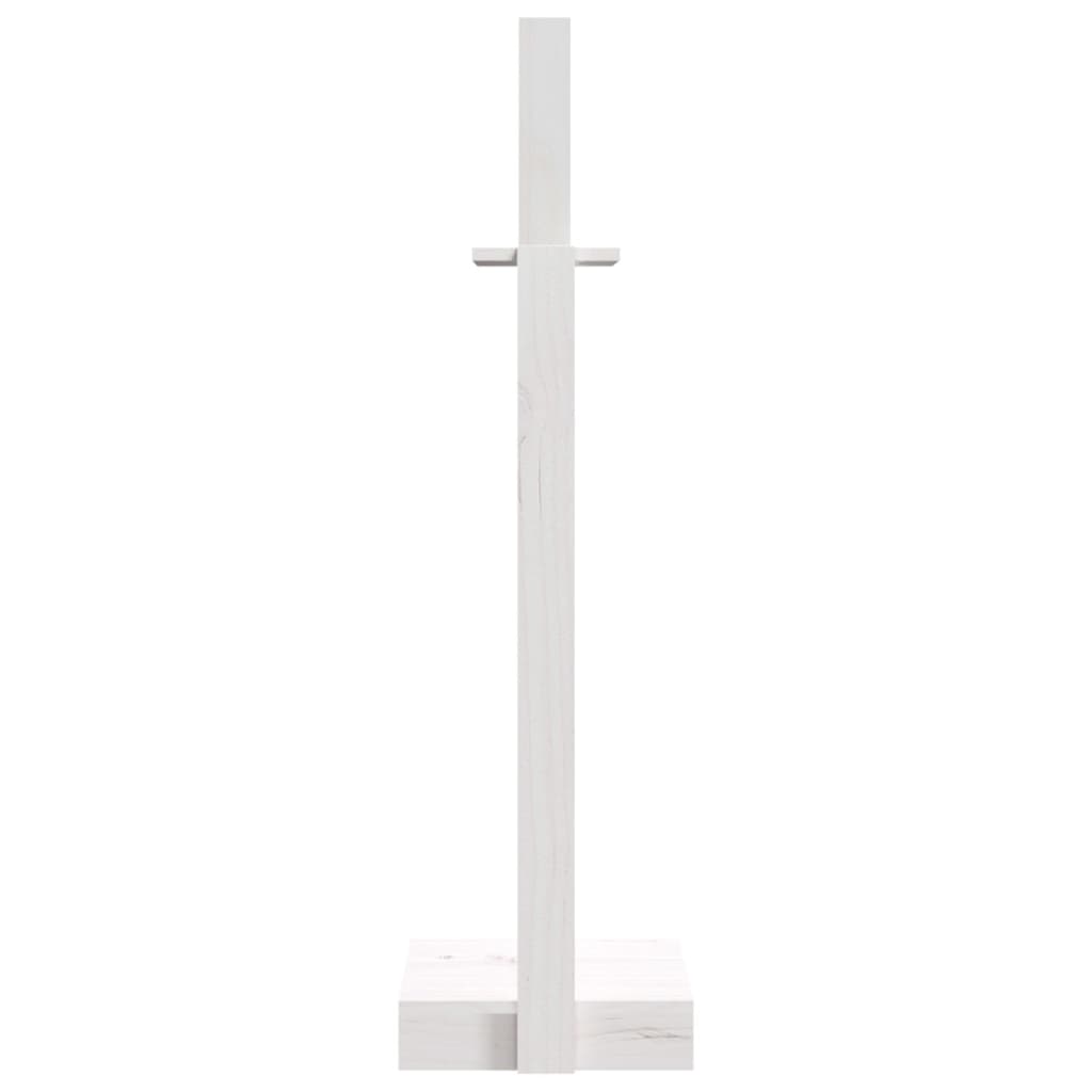 vidaXL malkas statīvs, balts, 33,5x30x110 cm, priedes masīvkoks
