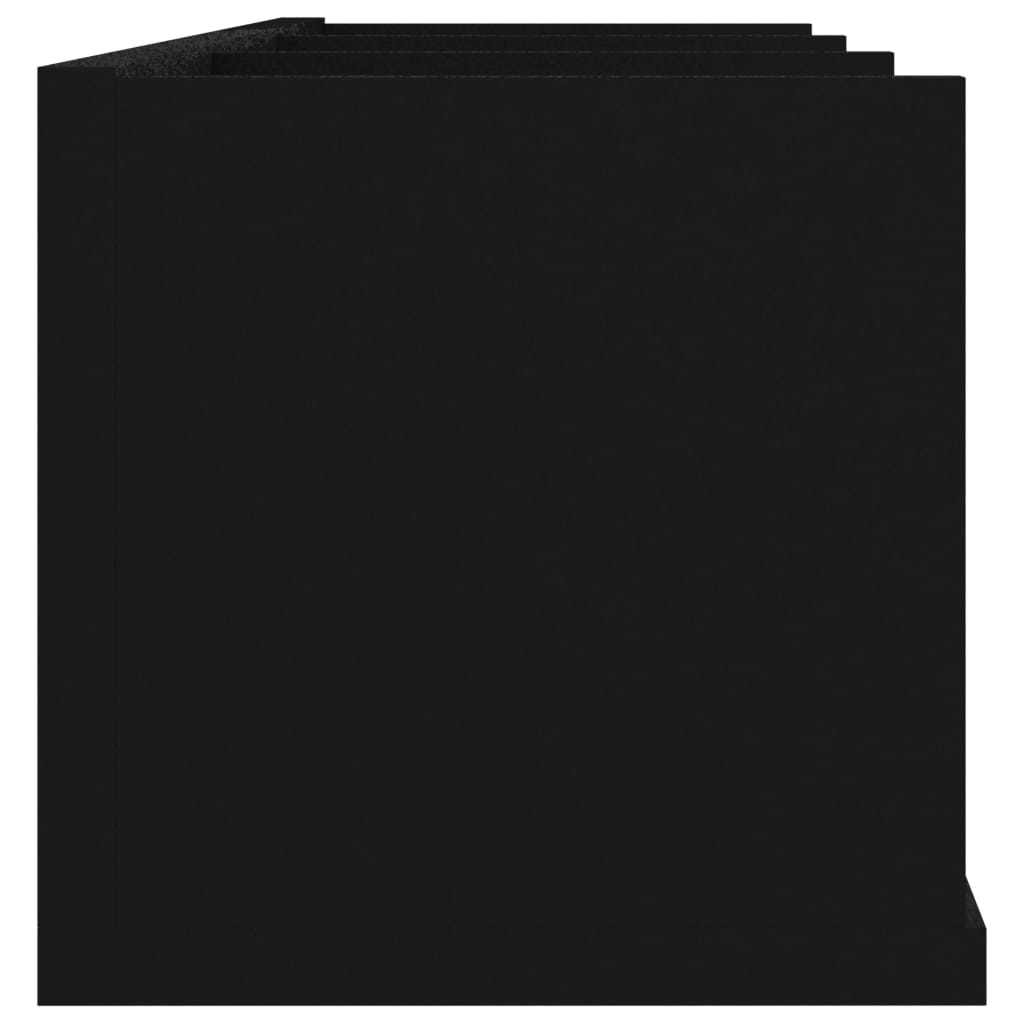 vidaXL CD sienas plaukts, melns, 75x18x18 cm, skaidu plāksne