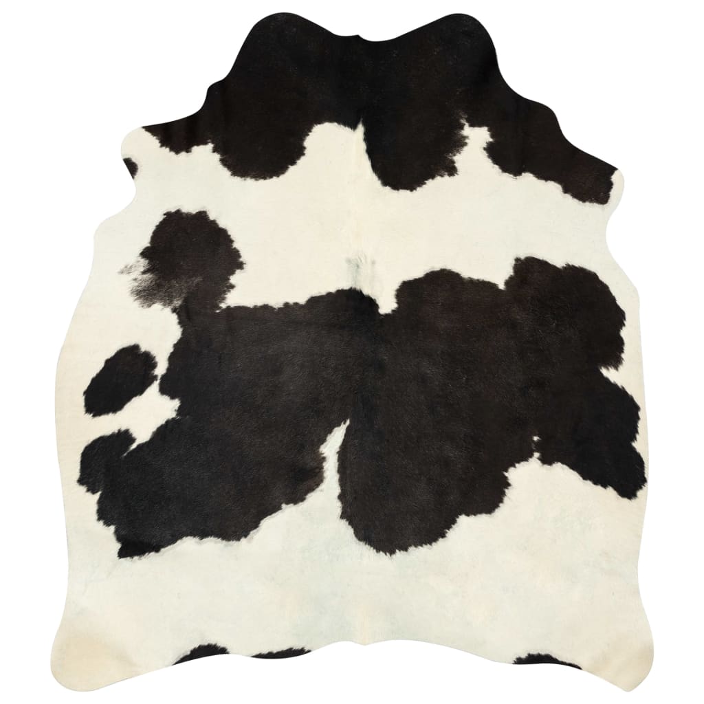 vidaXL zvērādas paklājs, dabīgā govs āda, 150x170 cm, melns un balts
