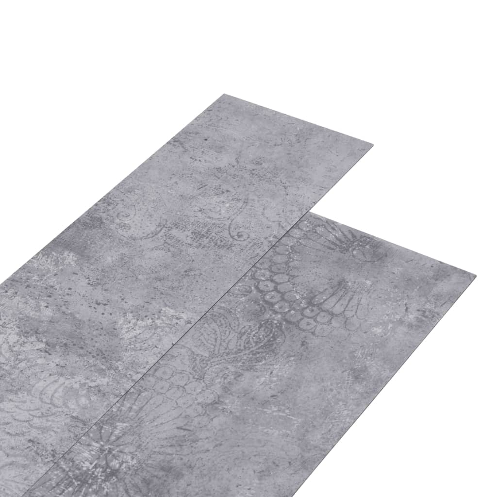 vidaXL grīdas dēļi, pašlīmējoši, 4,46 m², 3 mm, betona pelēks PVC