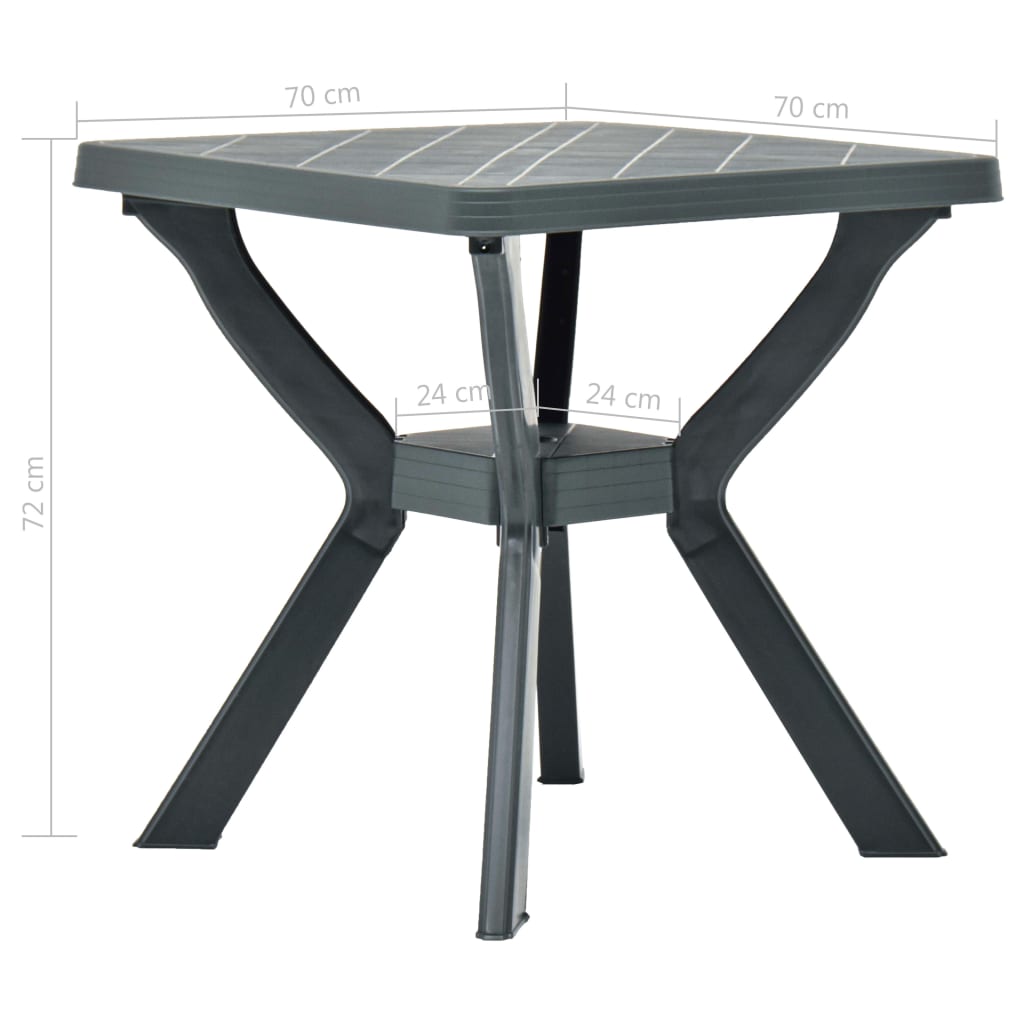 vidaXL bistro galds, antracītpelēks, 70x70x72 cm, plastmasa