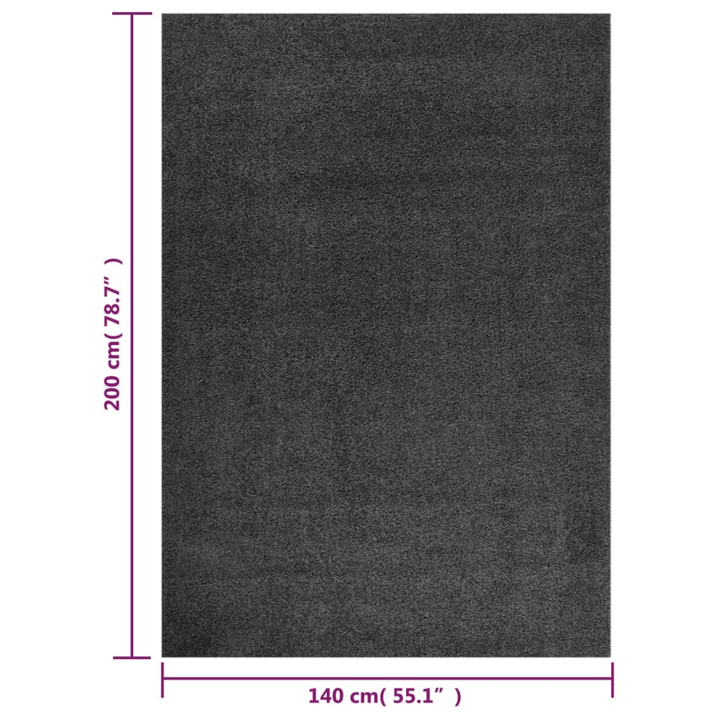 vidaXL paklājs, Shaggy, antracītpelēks, 140x200 cm