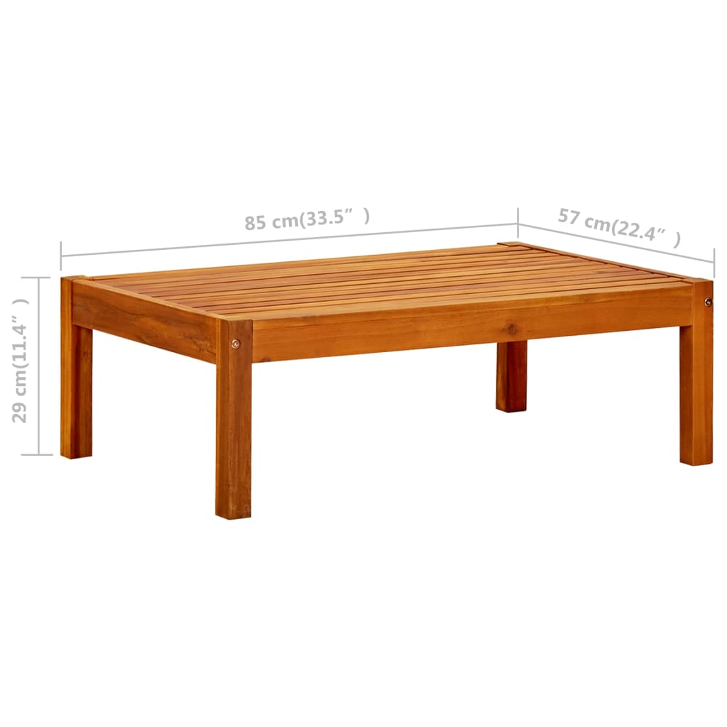 vidaXL dārza galds, 85x57x29 cm, akācijas masīvkoks