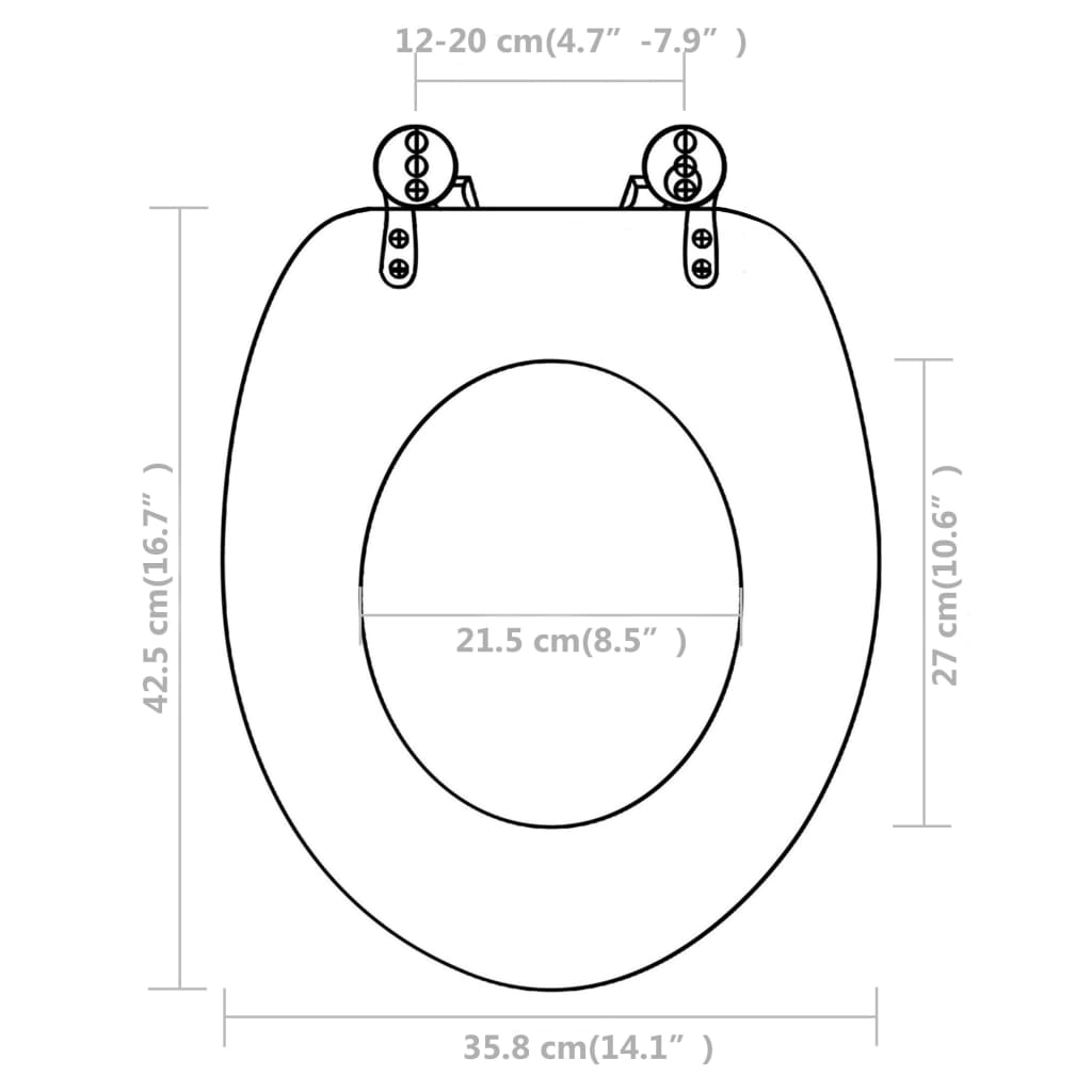 vidaXL tualetes poda sēdekļi ar vākiem, 2 gab., MDF, balti