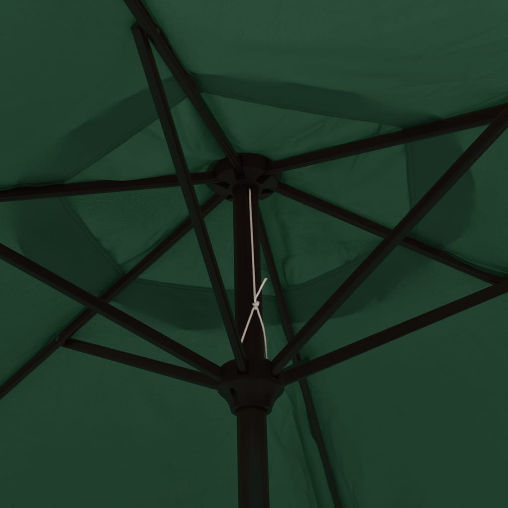 vidaXL LED konsoles lietussargs, 3 m, zaļš